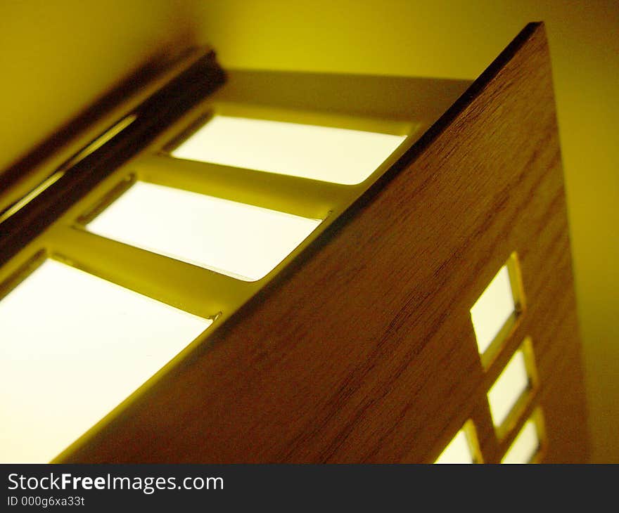 Angle shot of light in hallway. Angle shot of light in hallway