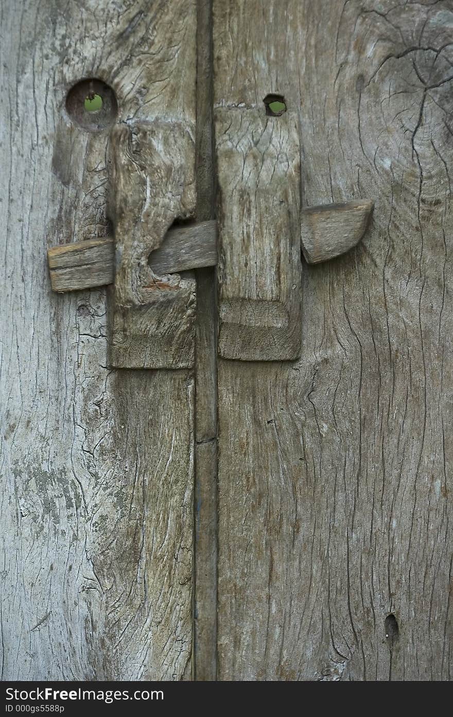 Slide lock of an old wooden door