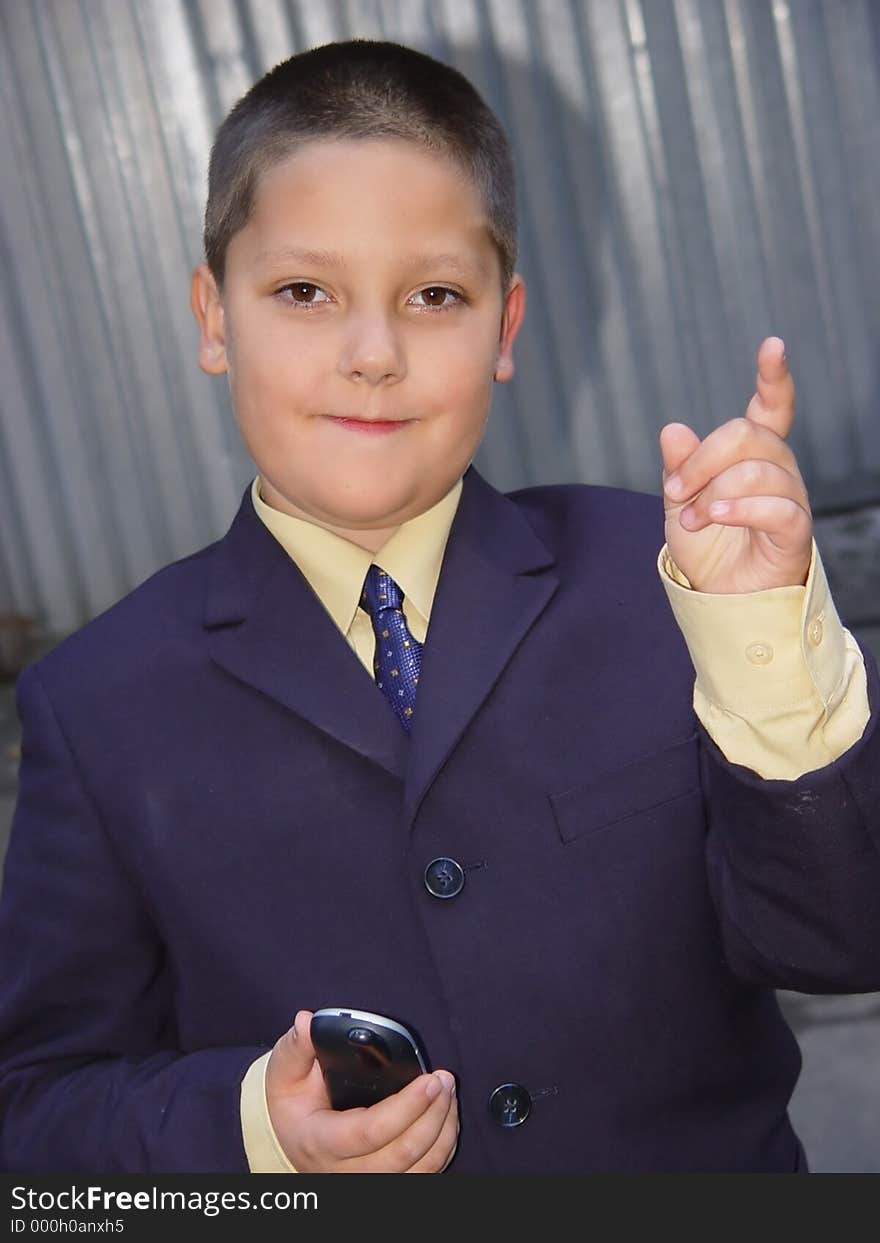 young businessman with a phone