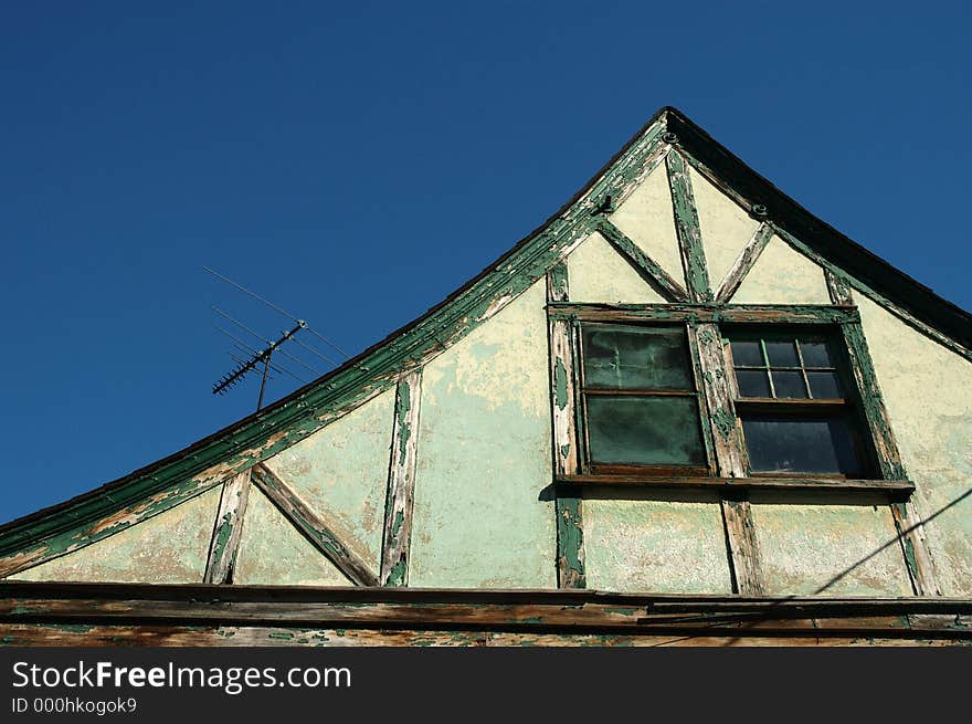 Old roof and windows. Old roof and windows