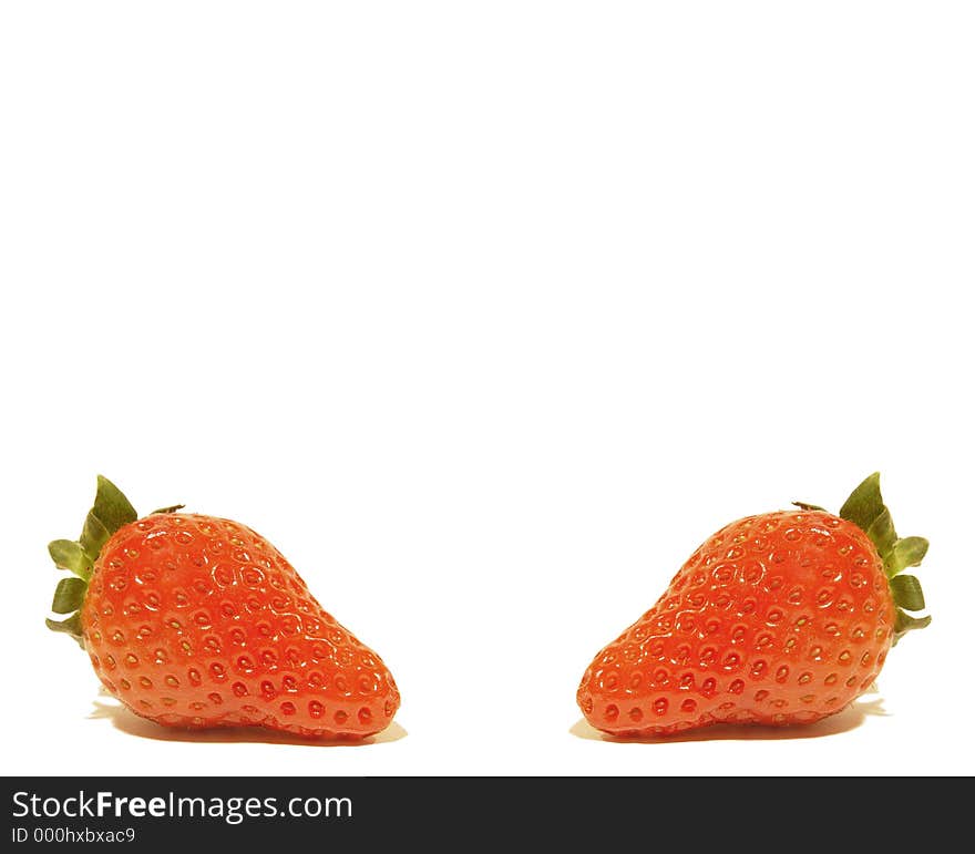 Isolated strawberrys with room for copy. Isolated strawberrys with room for copy