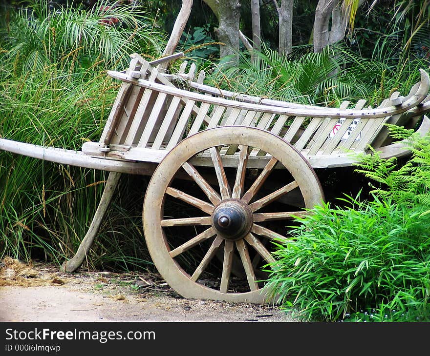 An old carriage left all alone. An old carriage left all alone