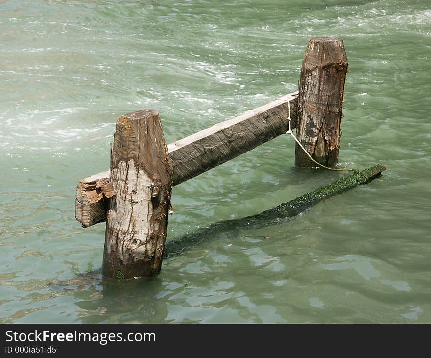 Boat mooring on the Grand Canal in Venice Italy. Boat mooring on the Grand Canal in Venice Italy