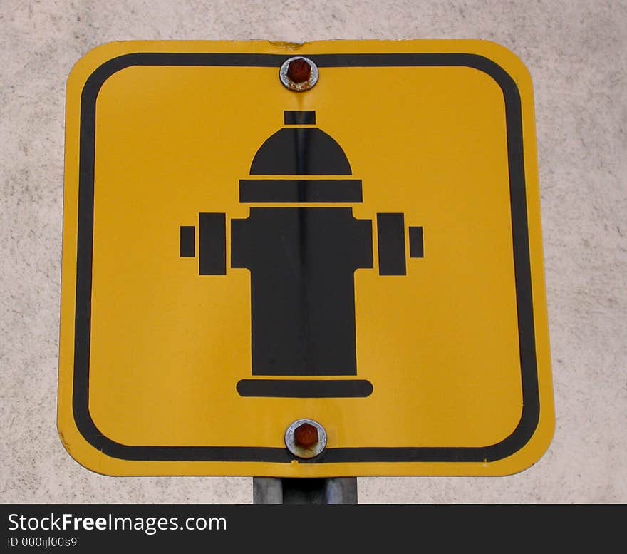 Hydrant fire road sign