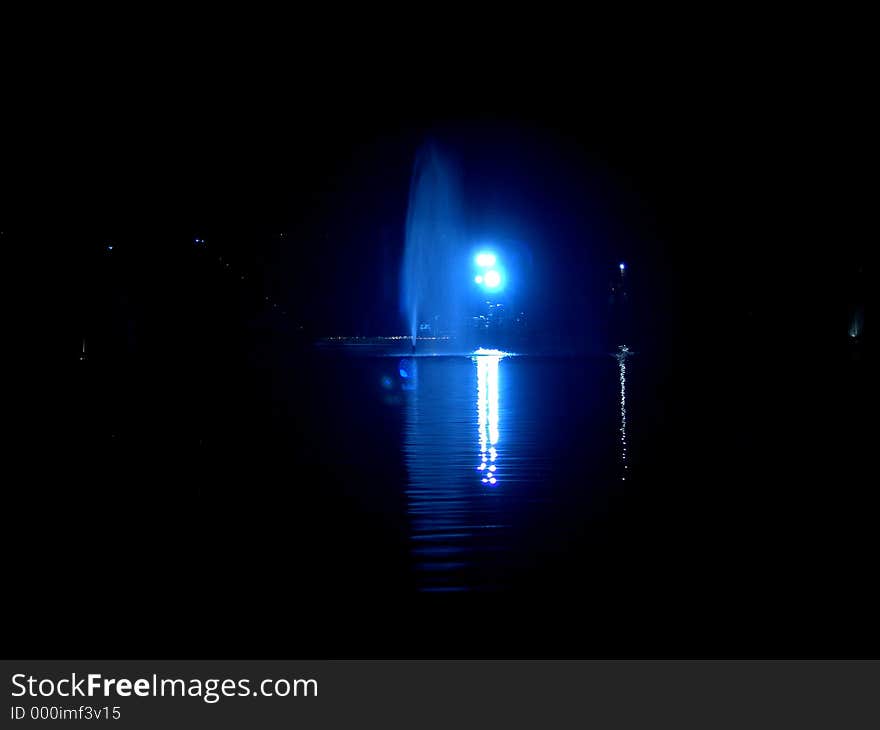 Fountain on night