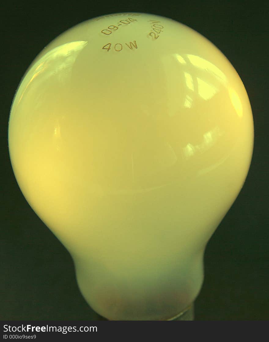 Closeup of a yellow bulb