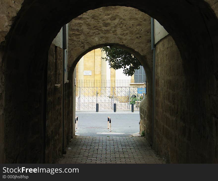 A passage in the old city of Nicosia, Cyprus. A passage in the old city of Nicosia, Cyprus