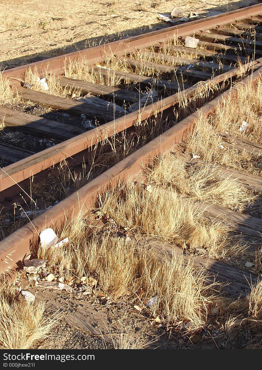 Old railroad tracks.
