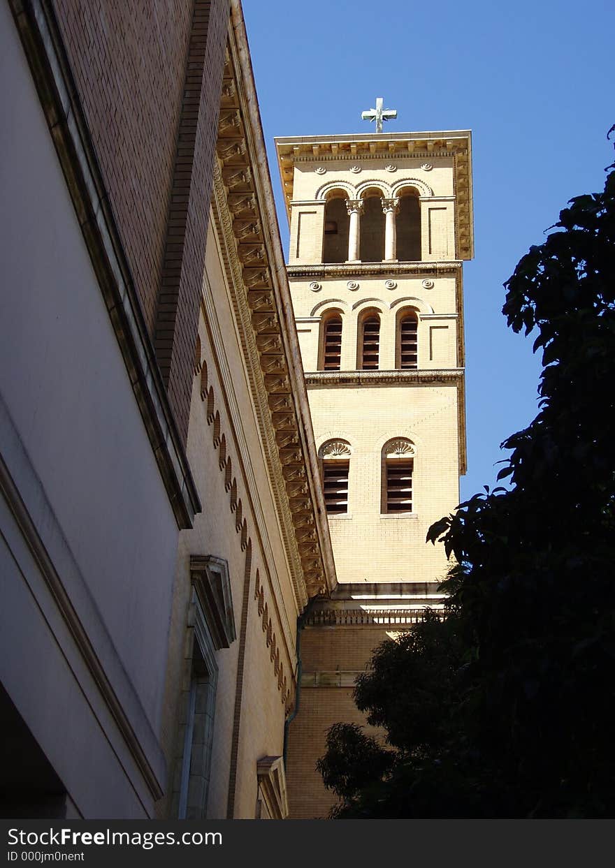 Church Tower of Holy Family Church in San Francisco