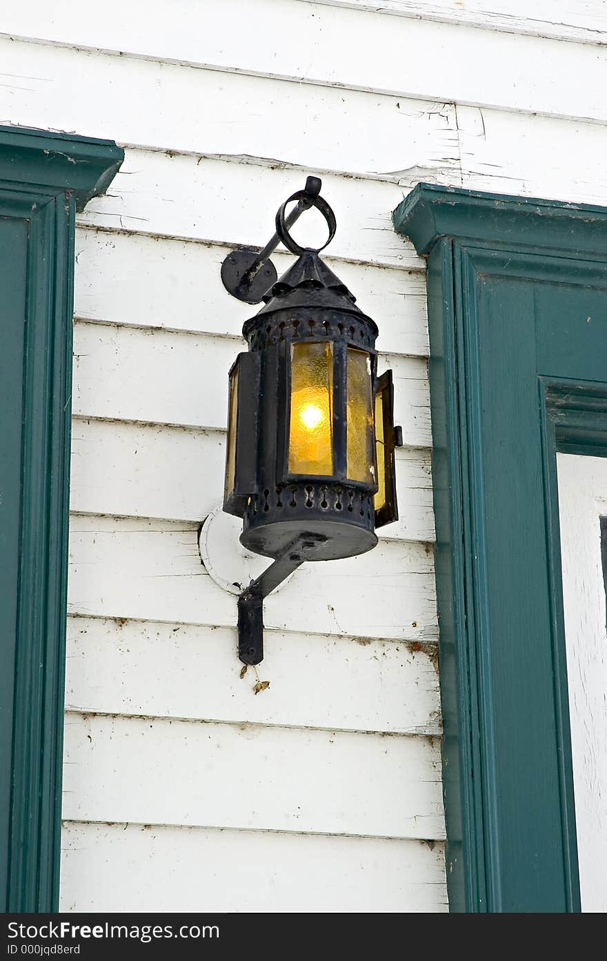 Old style lamp at historic building. Old style lamp at historic building