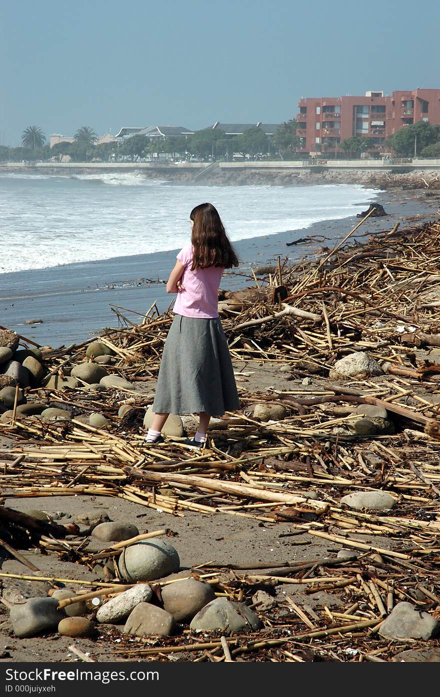 Girl watching waves