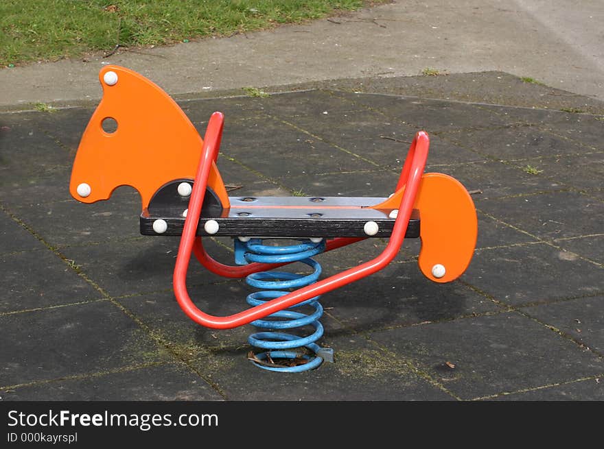 Childs bouncy ride in a playground