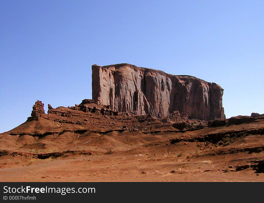 One of the rock formations for which Monument Valley Tribal Park is famous. One of the rock formations for which Monument Valley Tribal Park is famous.