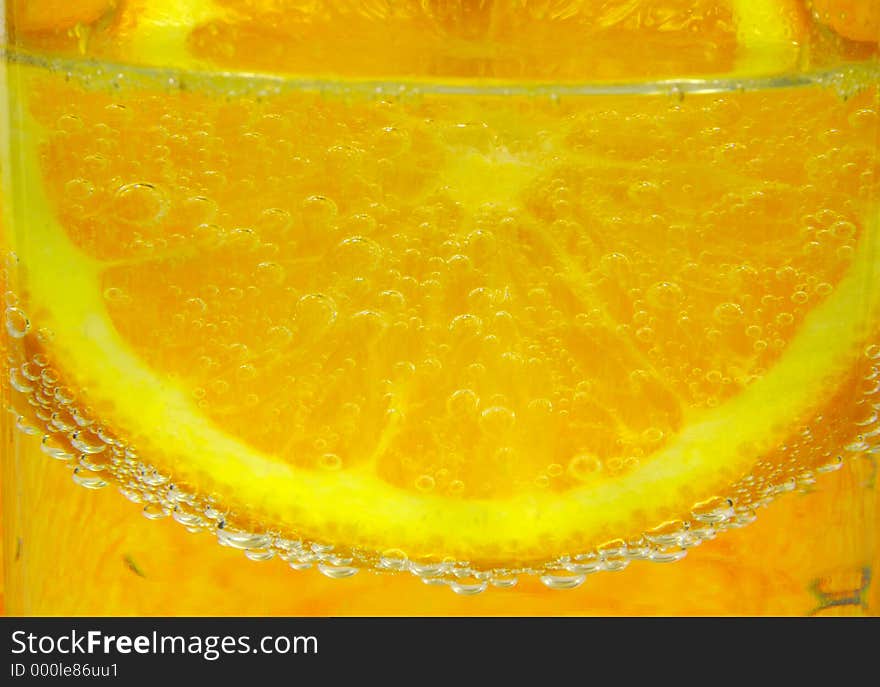 Orange Slice in Soda. Orange Slice in Soda.