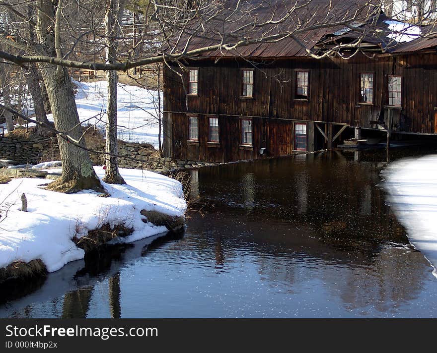 Water flows down to lumber mill in this picturesque area of leverett massachusetts. Water flows down to lumber mill in this picturesque area of leverett massachusetts