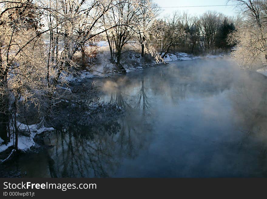 A view of the Thornapple River in Winter. A view of the Thornapple River in Winter