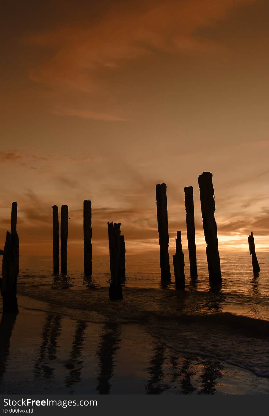 Broken Pier silhouette. Broken Pier silhouette