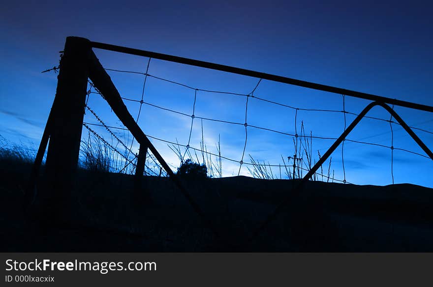 Blue Gate Silhouette. Blue Gate Silhouette