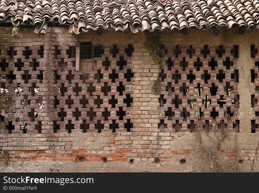 Old farm in ruin detail