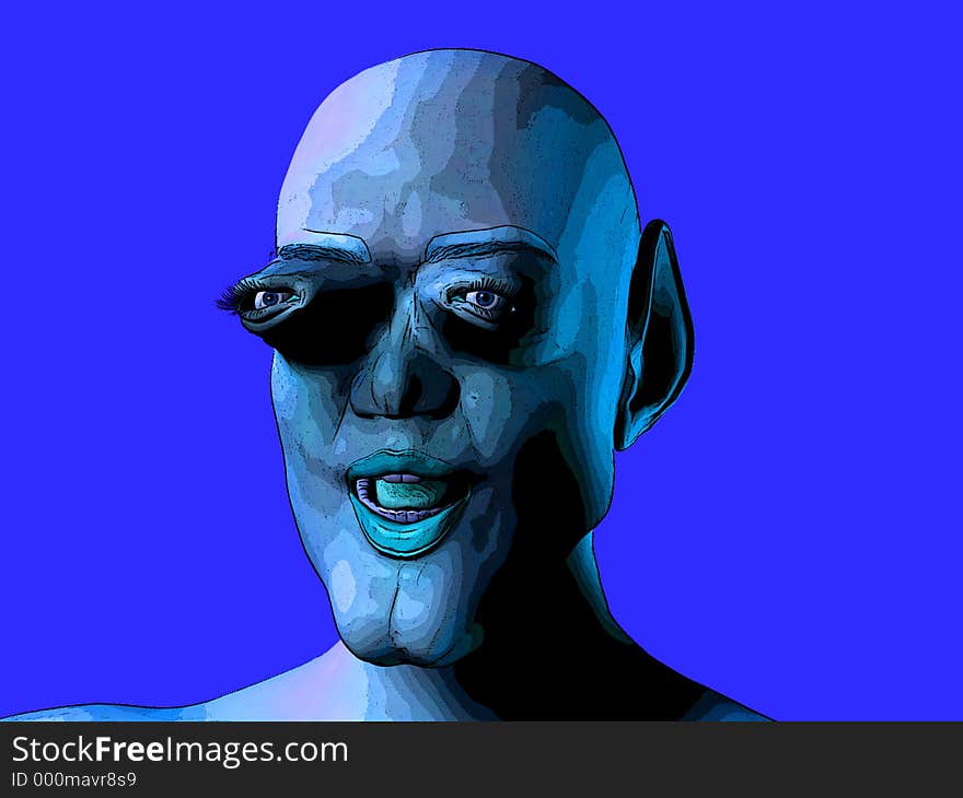 This is an alien which I created using a 3D modelling package as well as Photoshop. This is an alien which I created using a 3D modelling package as well as Photoshop.