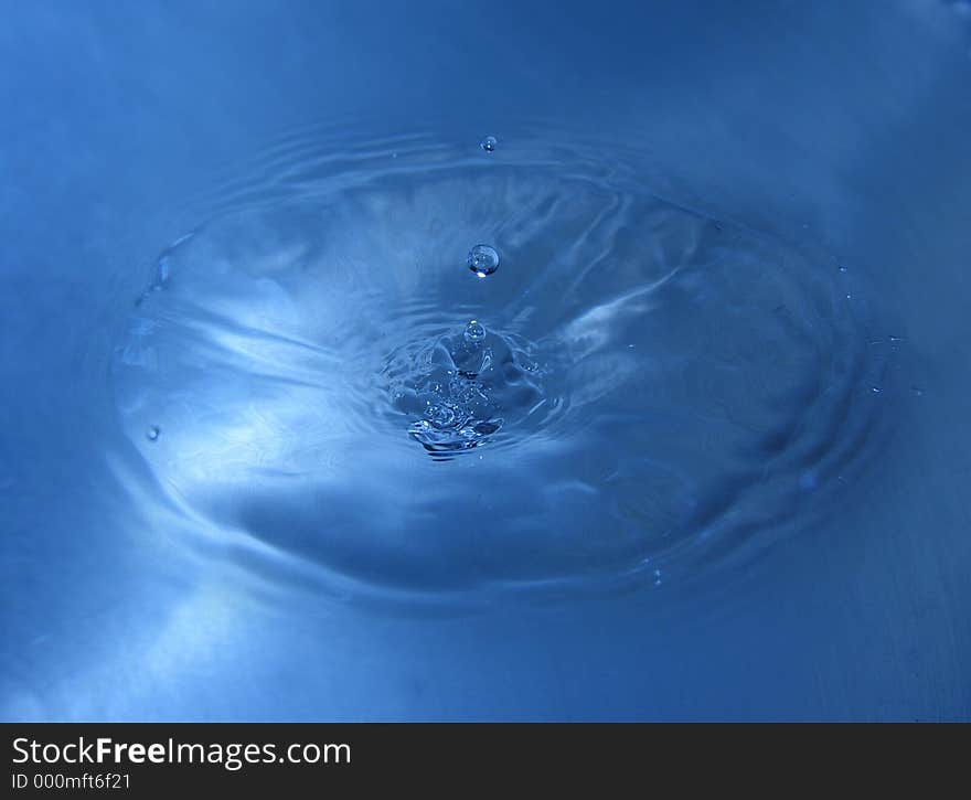 Water drops caught in motion