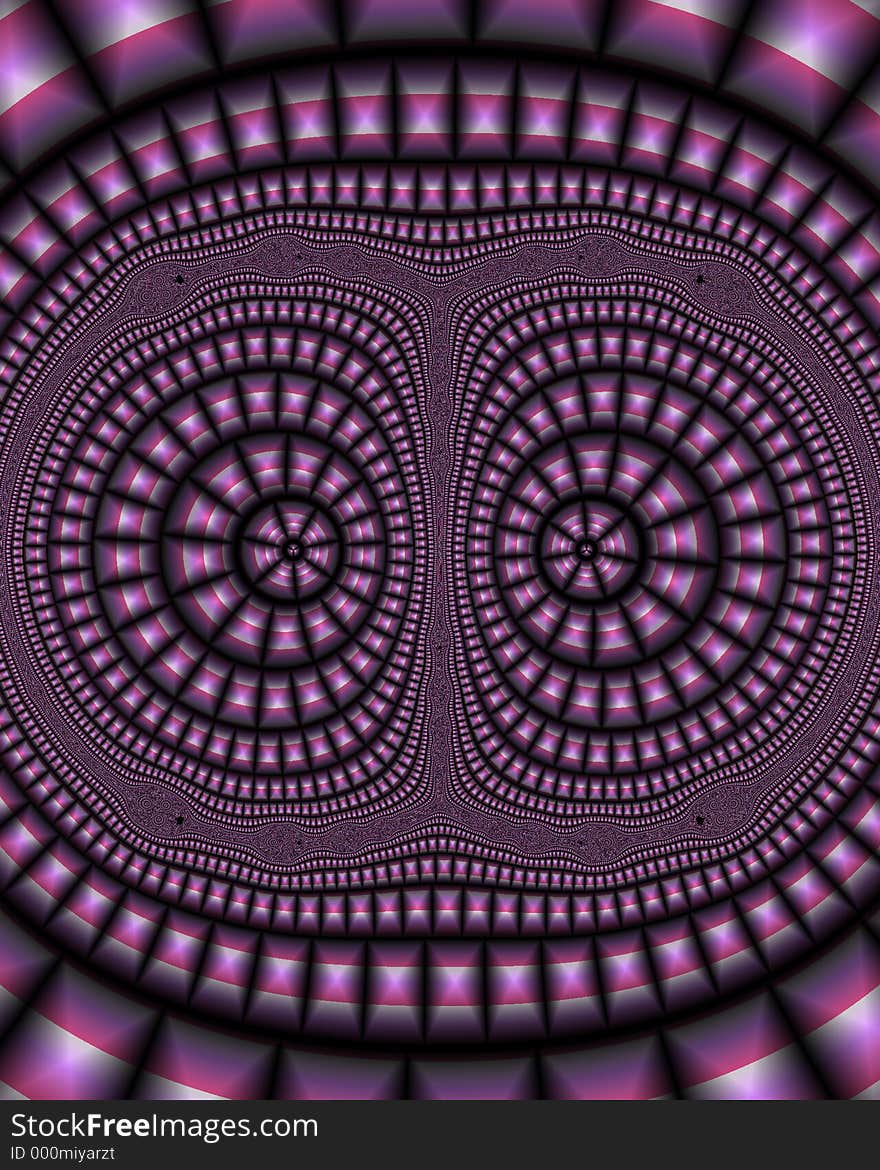 Purple, pink fractal with eyes. Purple, pink fractal with eyes