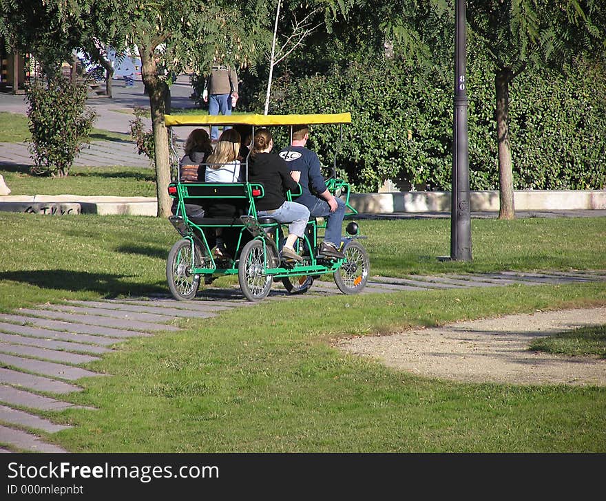 Cart walk on the garden