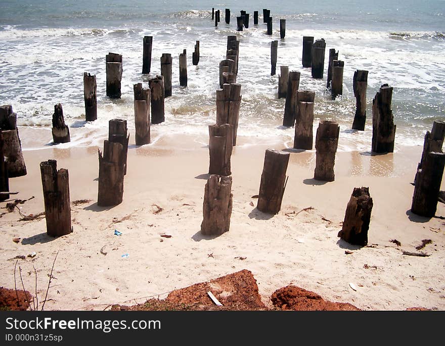 Remains of an old pier