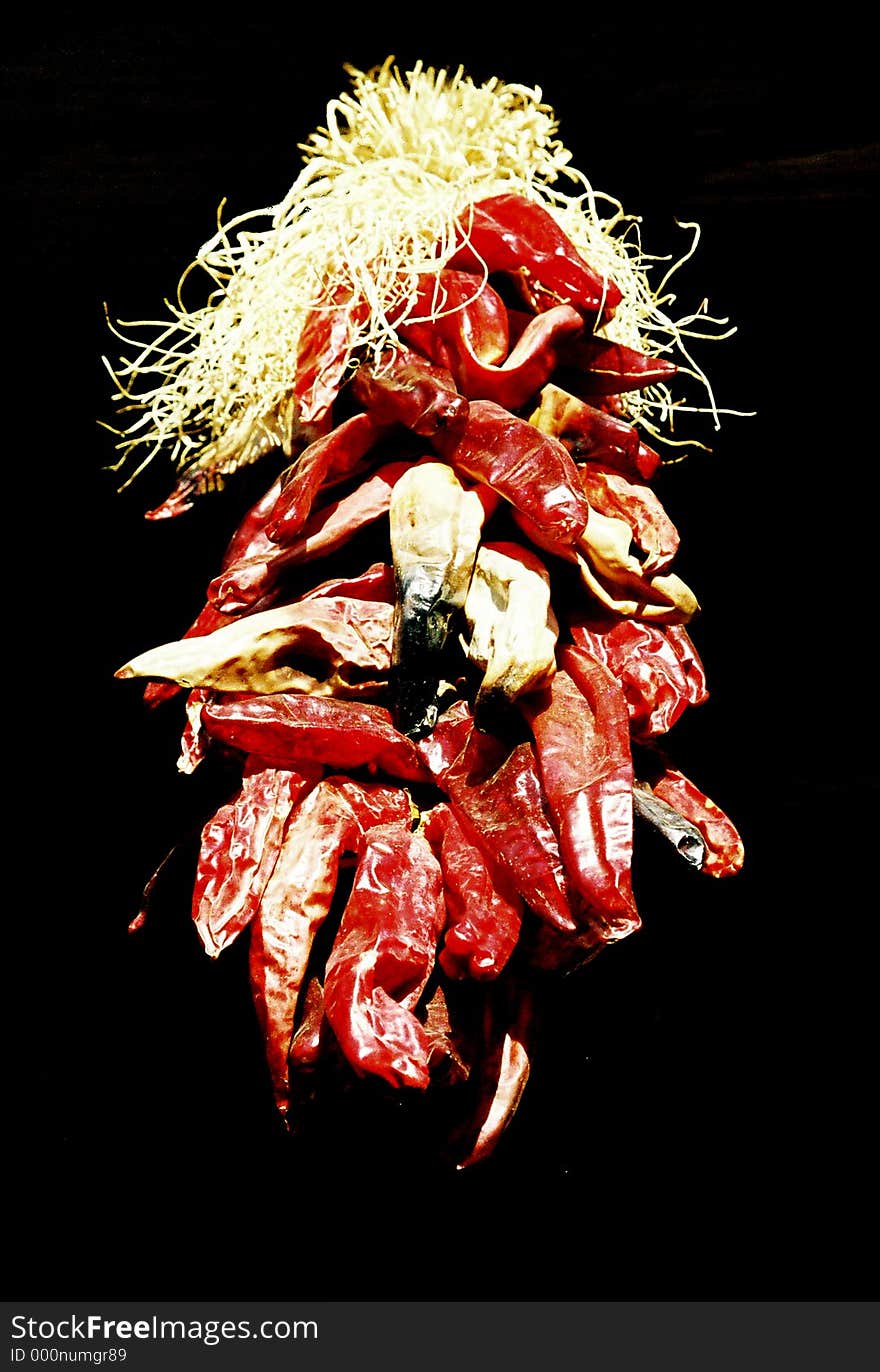 Photo of chilli peppers in the Old Town of Albuquerque. Photo of chilli peppers in the Old Town of Albuquerque