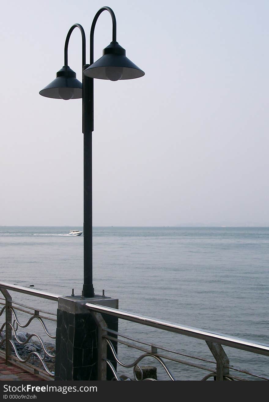 Lantern post near the beach. Lantern post near the beach