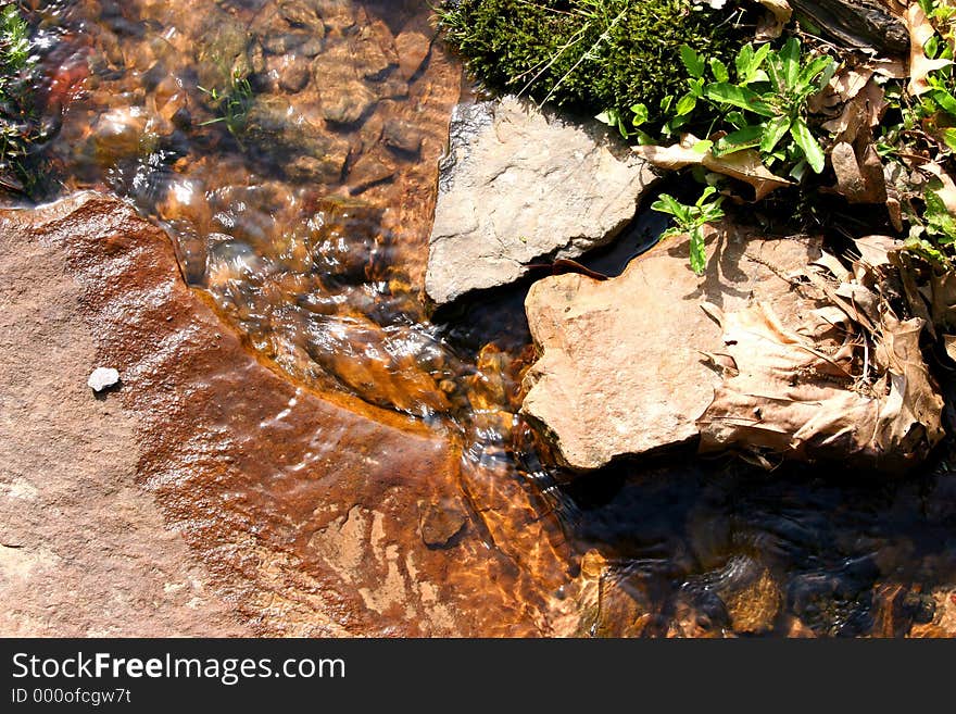 Close-up of a small stream near the Arkansas River. Close-up of a small stream near the Arkansas River.