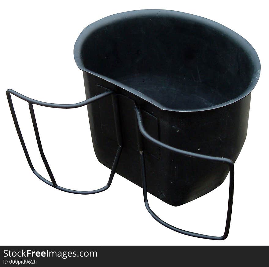 View of a steel cup used for cooking