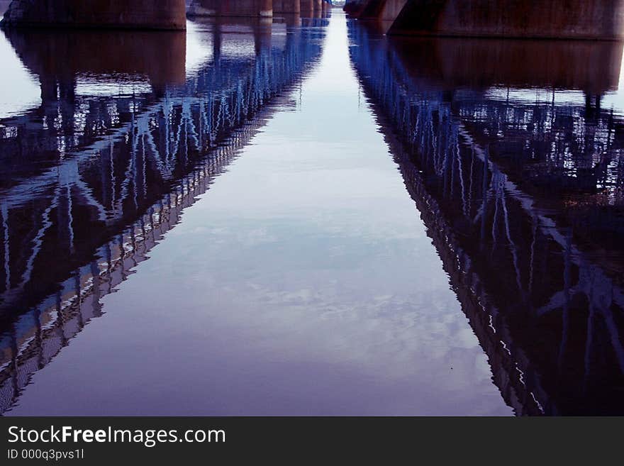 Reflections of sky in river Grand Island Bridge,Grand Island,New York