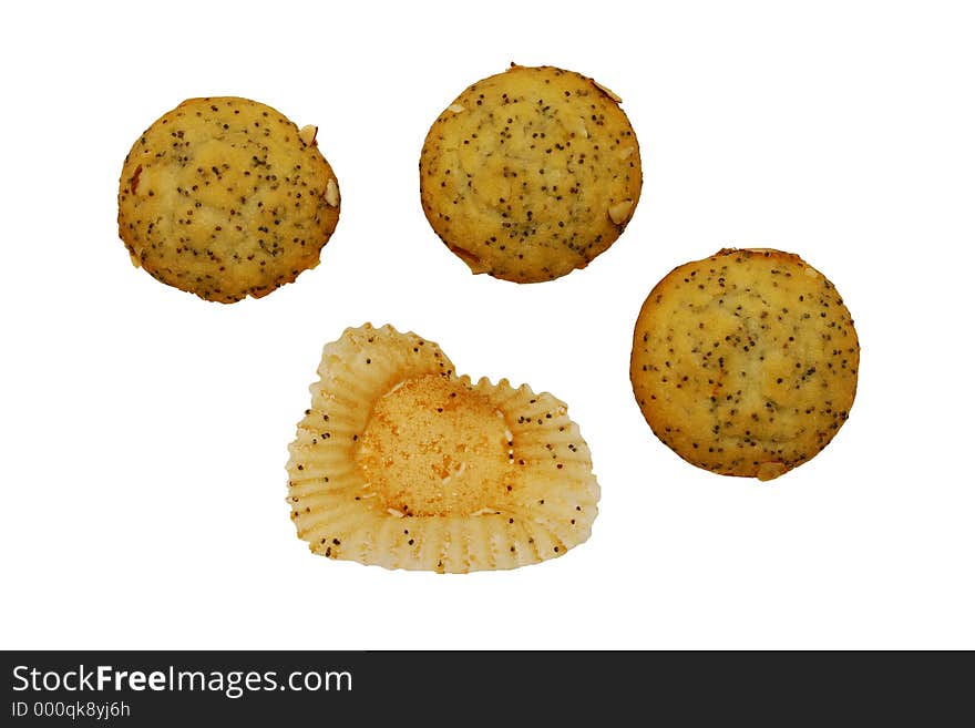 Poppyseed muffins Isolated