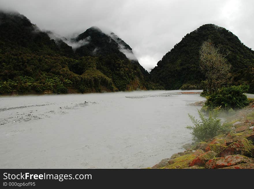 The Franz Joseph river in flood