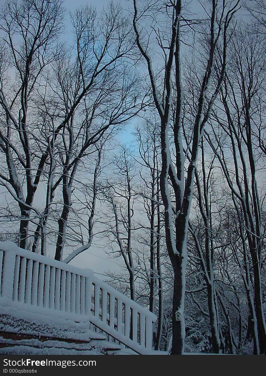 Snow covered deck