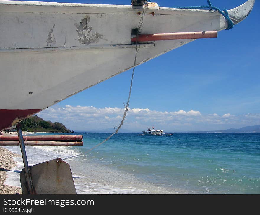 Bancas on verde island near puerta galera the philippines