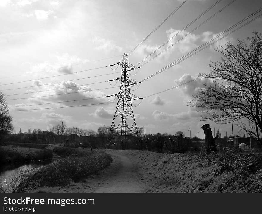 This is a pylon near the river Roding. This is a pylon near the river Roding