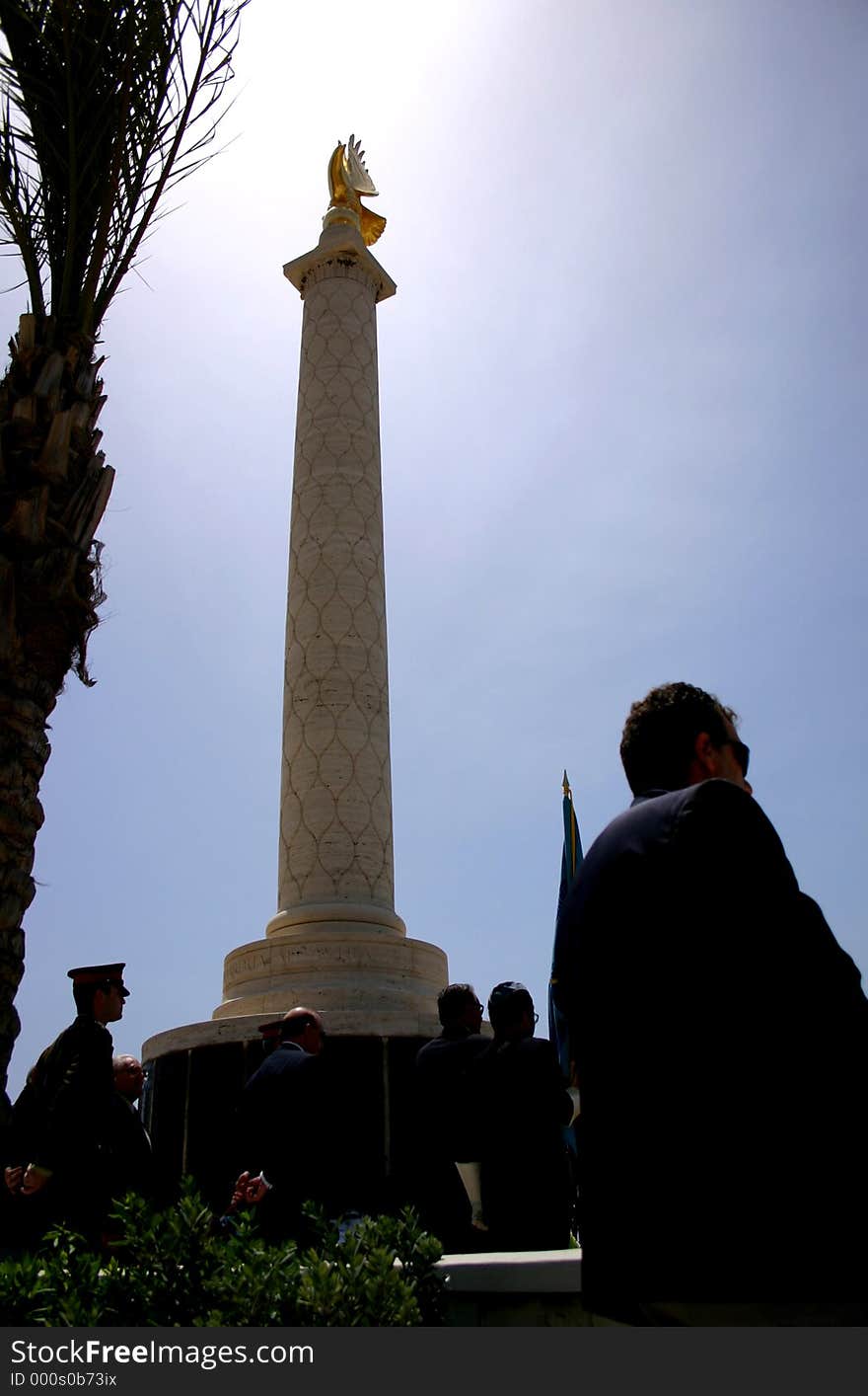 Remembering the servicemen that fell at WWII around the war memorial monument, Valletta Malta. Remembering the servicemen that fell at WWII around the war memorial monument, Valletta Malta.