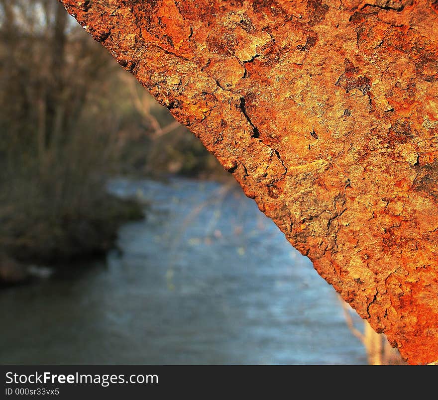 Rusty iron by the river