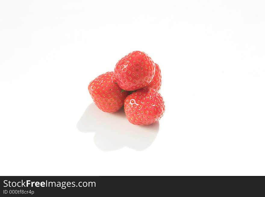 Strawberries on a pure white background - plenty of space for text