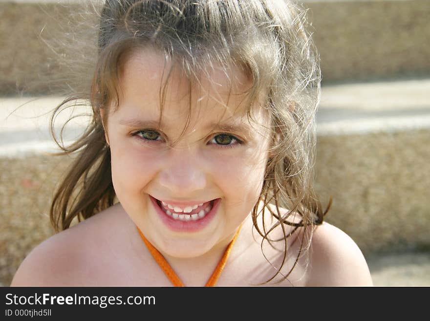 Little girl laughing. Little girl laughing