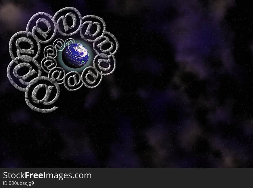 Email and Earth symbols background