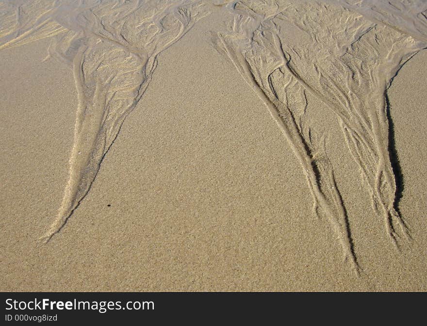 Nice curves in sand due to tide. Nice curves in sand due to tide