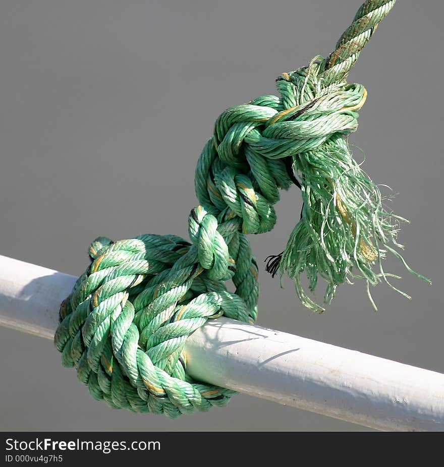 Knot tied to Yacht in Bridlington Harbour. Knot tied to Yacht in Bridlington Harbour