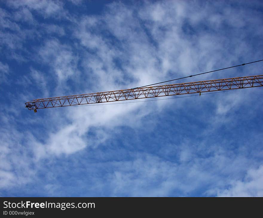 This is a crane in a building site in the London Docklands.