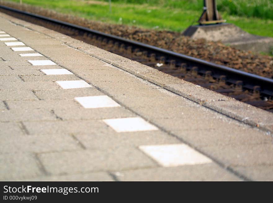 A close-up from a train station. A close-up from a train station