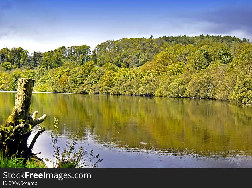 River flowing through scenic landscape. River flowing through scenic landscape