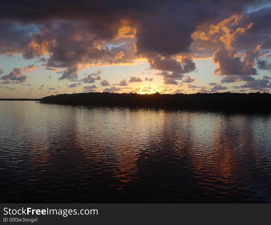 Sunset on the water