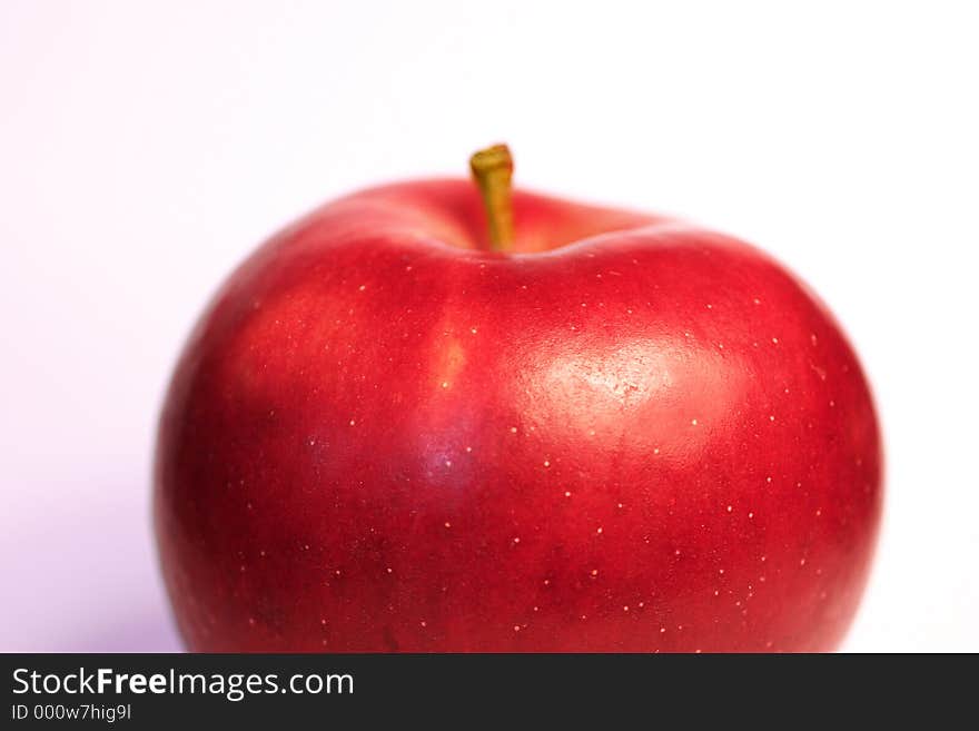 A red apple on white background